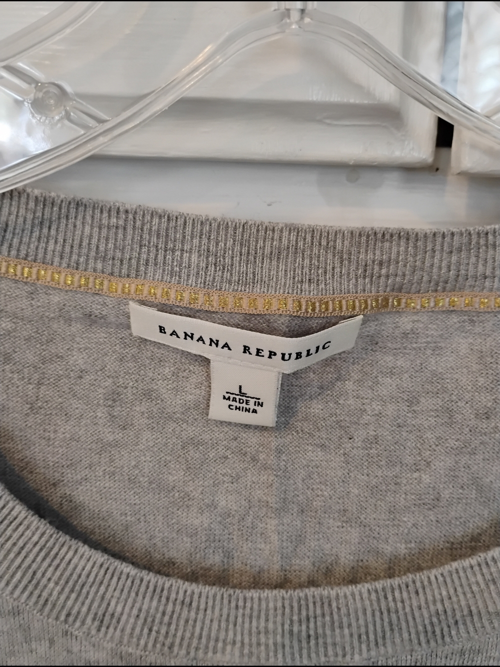 Banana Republic Women's Light Gray Cotton Blend Twinset - Picture 8 of 9